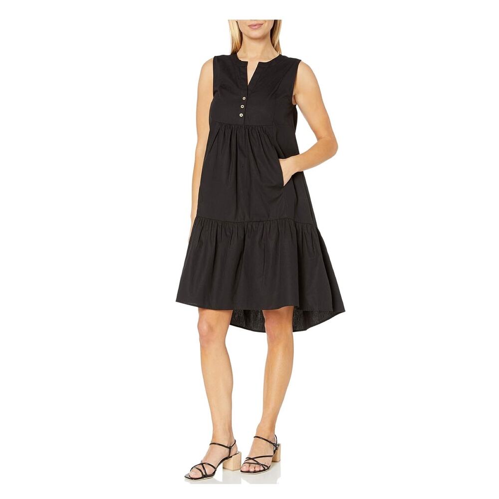 Calvin Klein Black Sleeveless Oversized Shirt Dress Sz.14 NWT